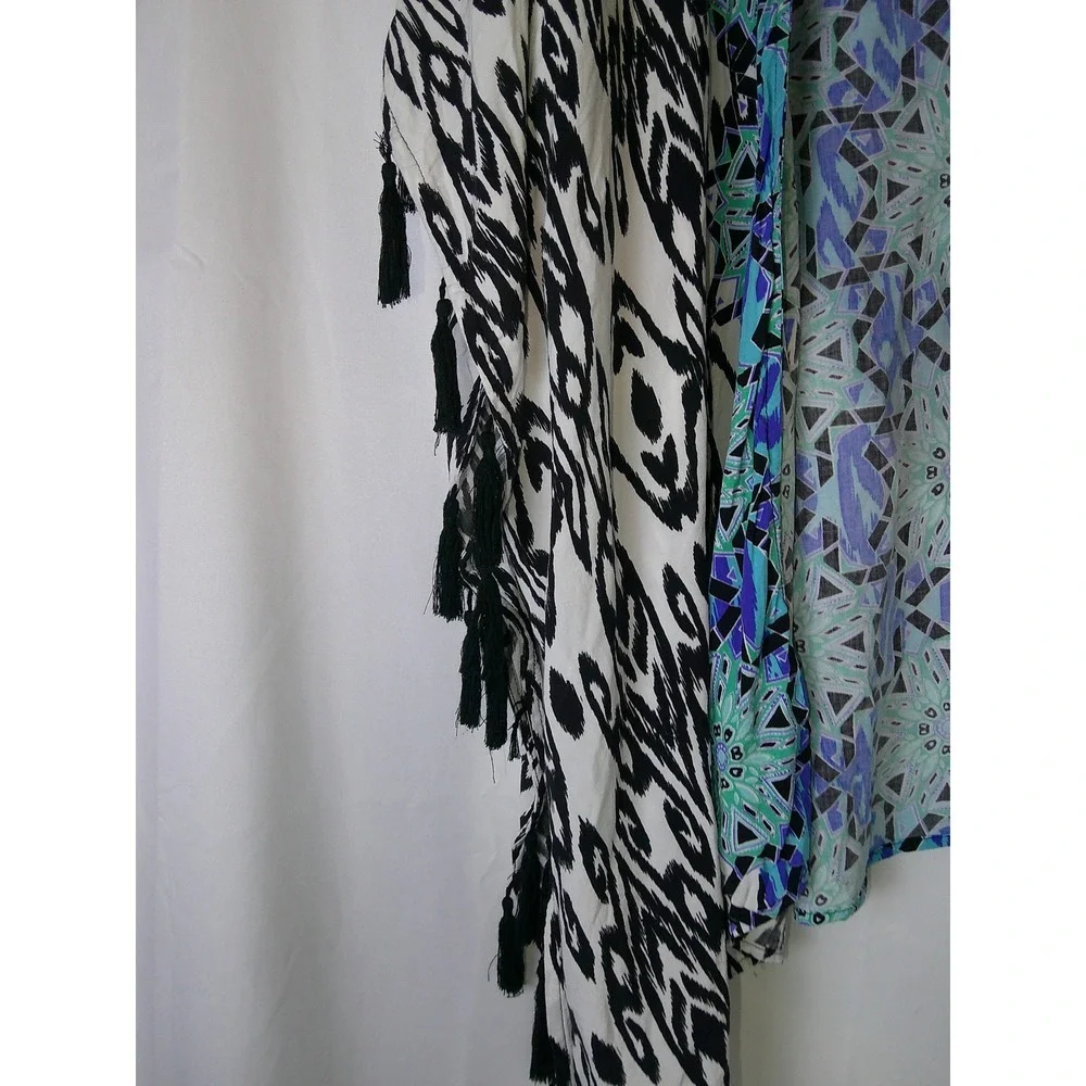 Ruby Rd Woman 2X Geometric Print Tassel Kimono Kaftan Top - Picture 5 of 5